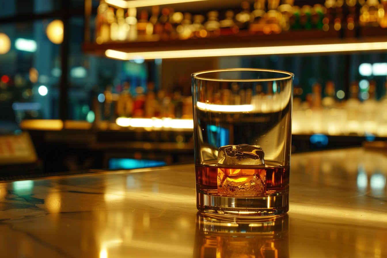 Image gratuite Verre de whisky en bar moderne 1