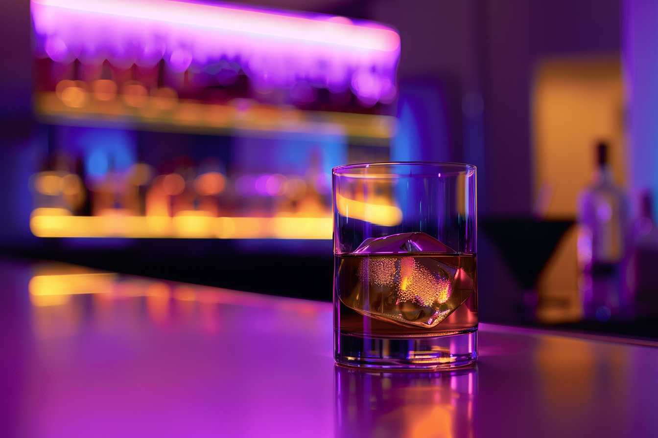 Image gratuite Verre de whisky en bar moderne 2