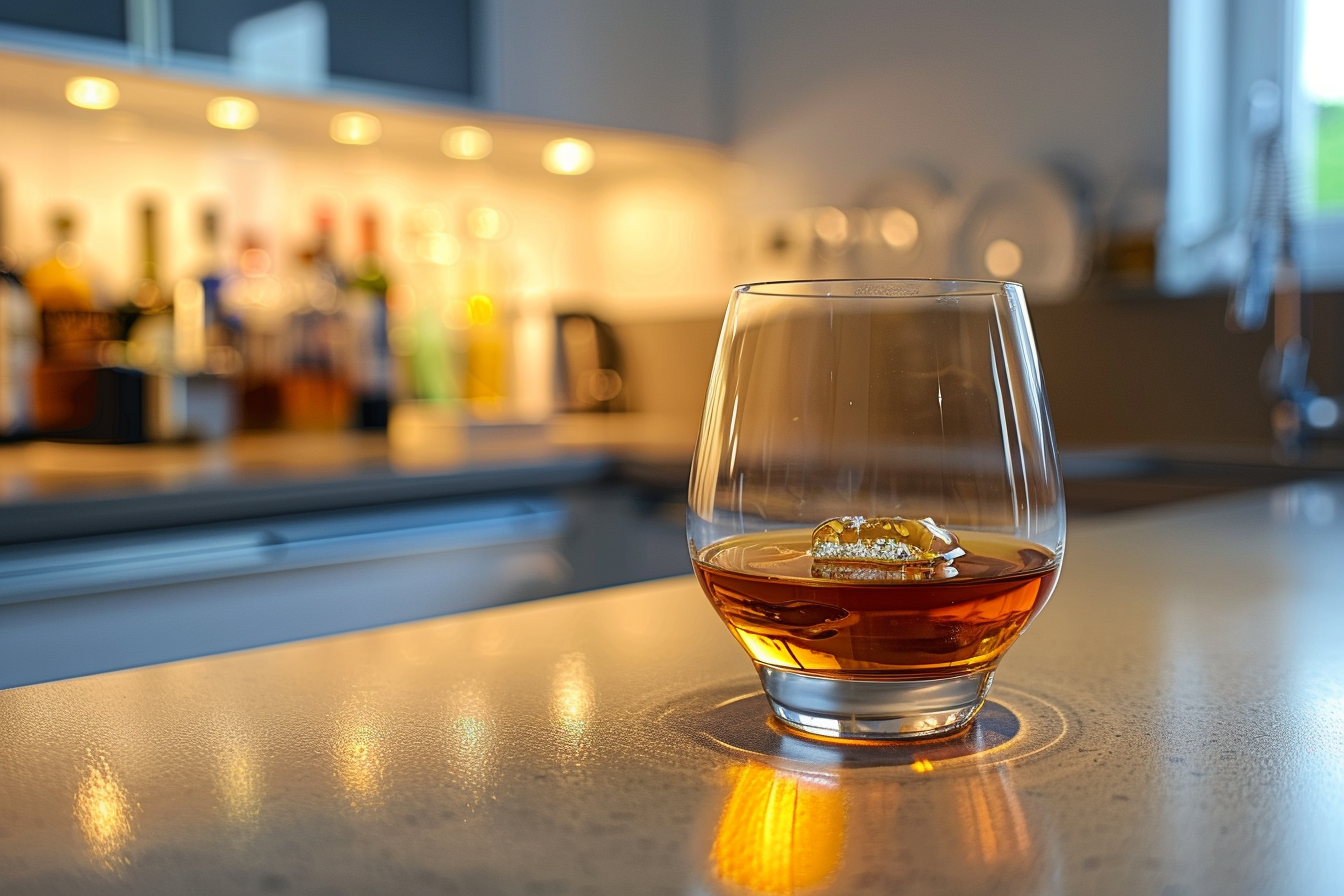 Image gratuite Verre de whisky en cuisine moderne 4