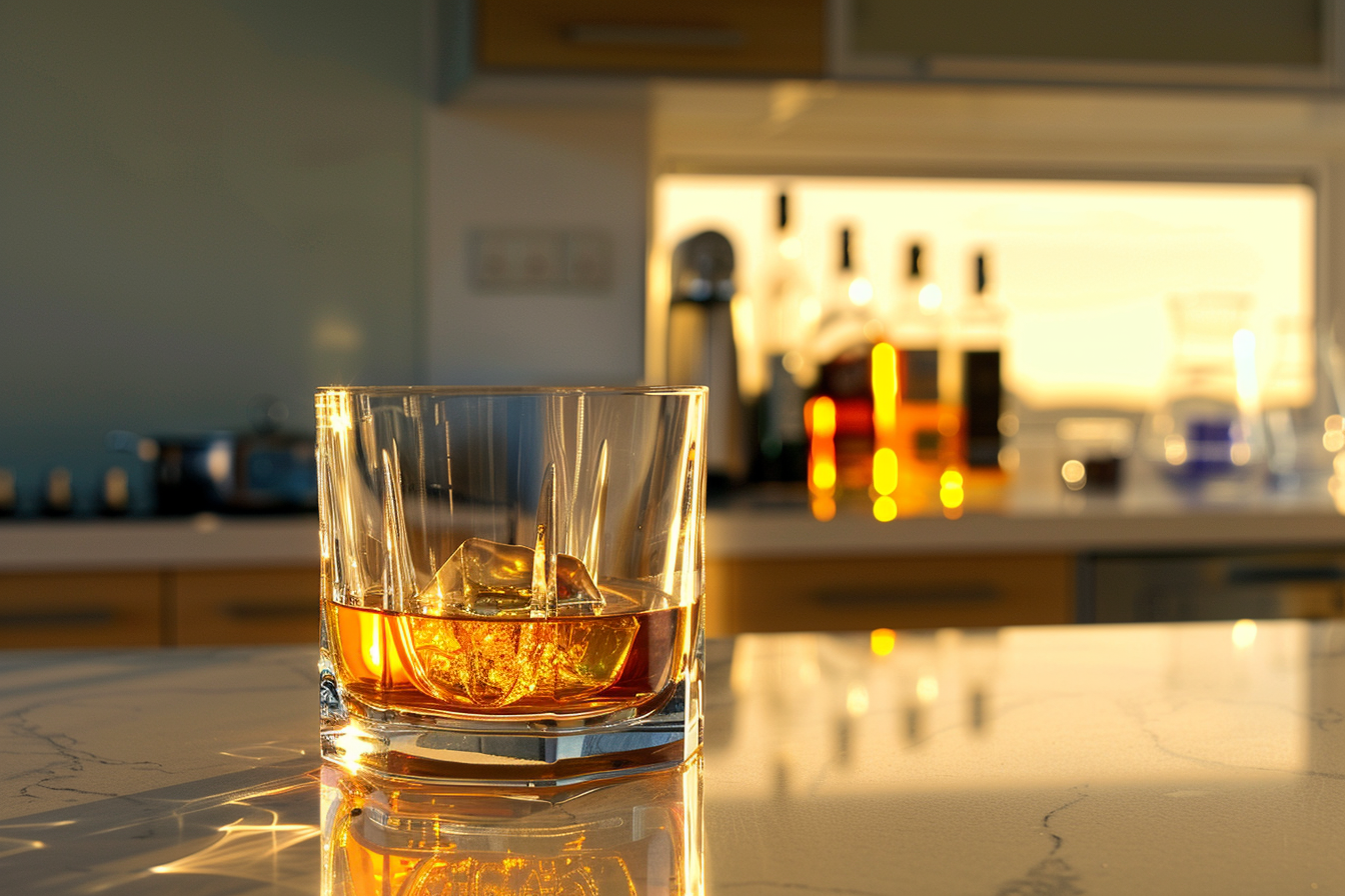 Image gratuite Verre de whisky en cuisine moderne 5