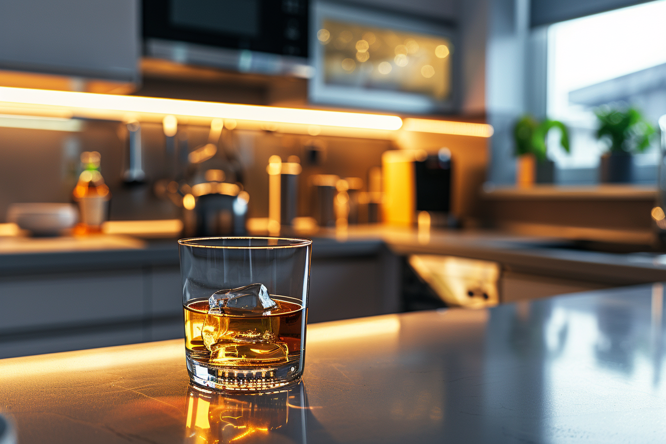 Image gratuite Verre de whisky en cuisine moderne 6