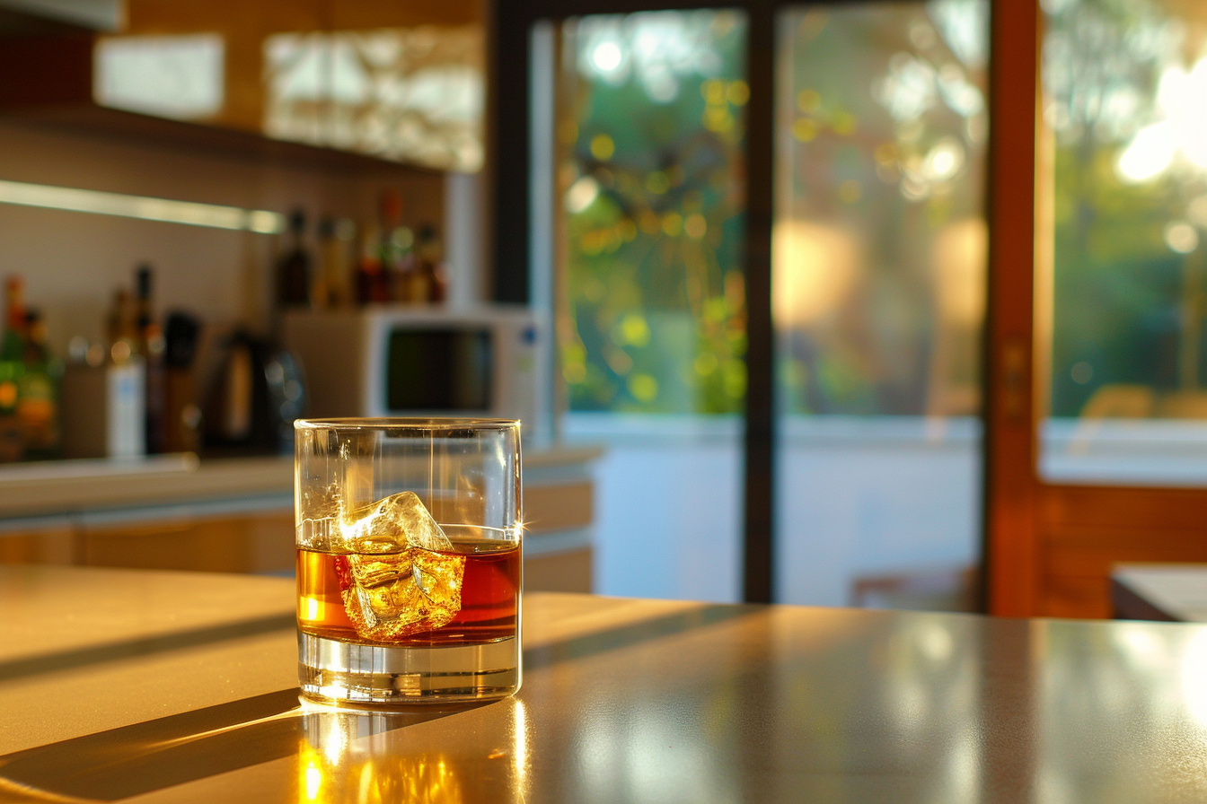 Image gratuite Verre de whisky en cuisine moderne 7
