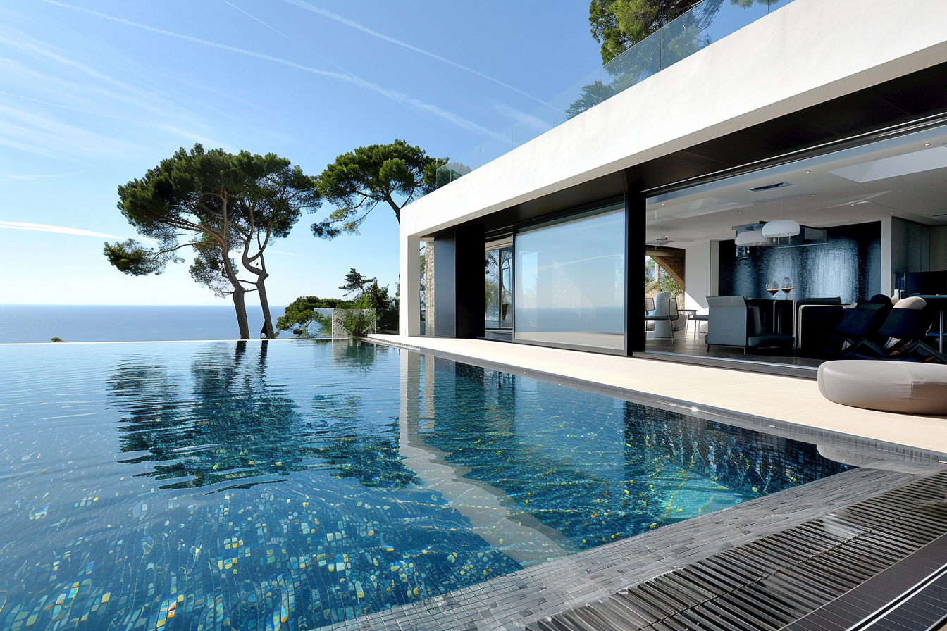Image gratuite Villa moderne, Côte d&rsquo;Azur, piscine à débordement 1