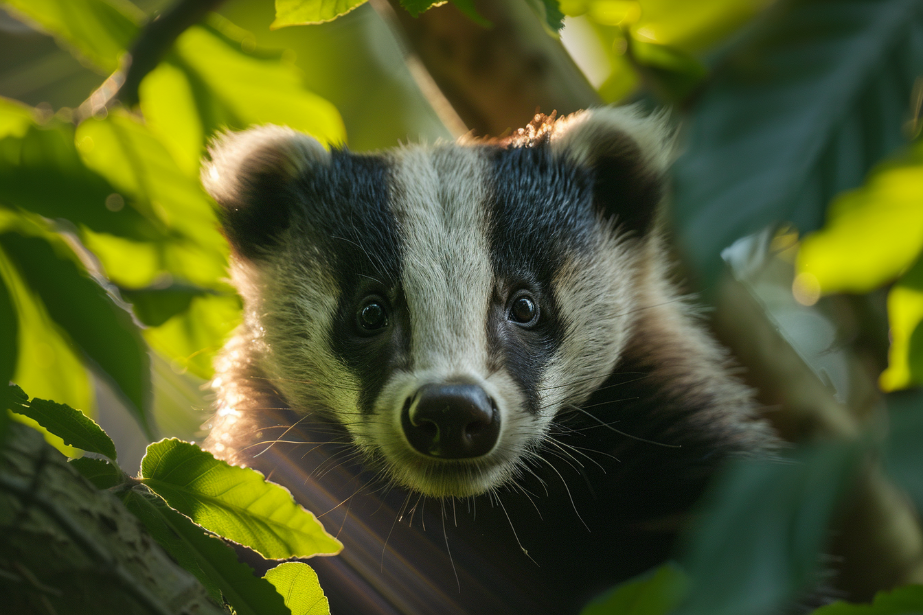 Image gratuite Visage de blaireau avec lumière filtrée 1