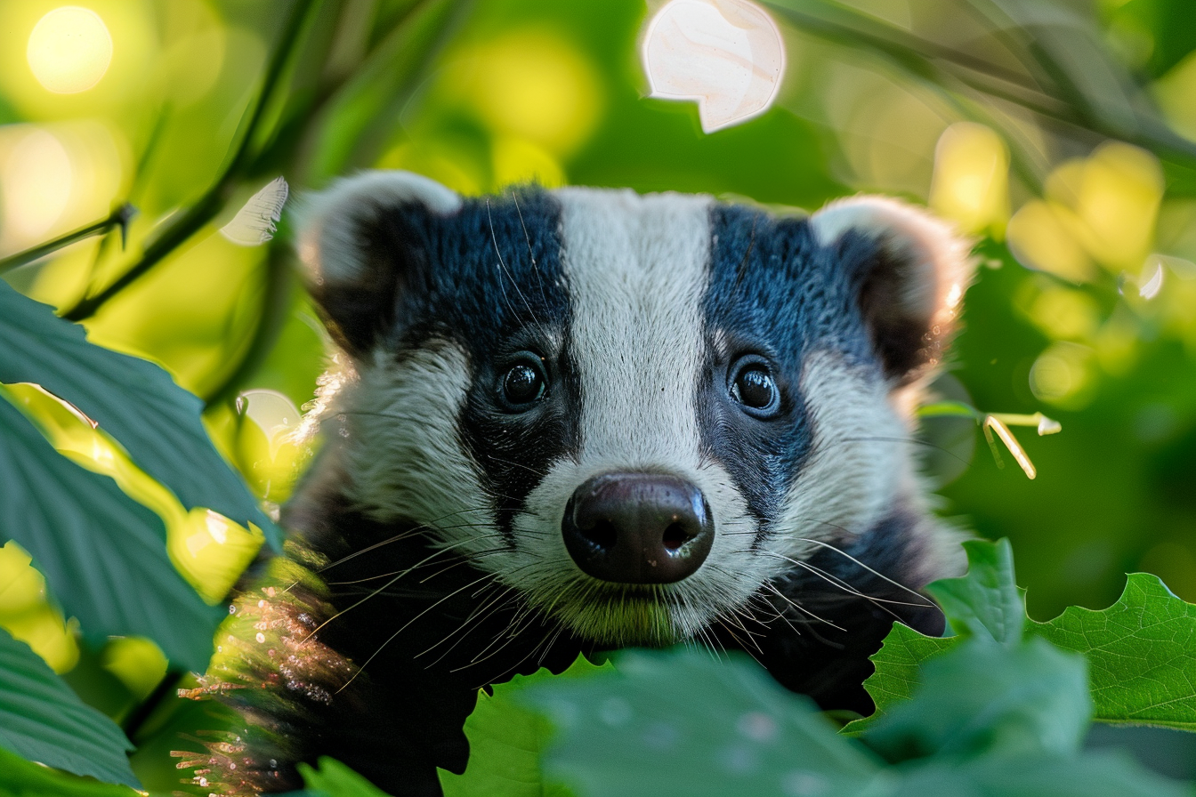 Image gratuite Visage de blaireau avec lumière filtrée 2