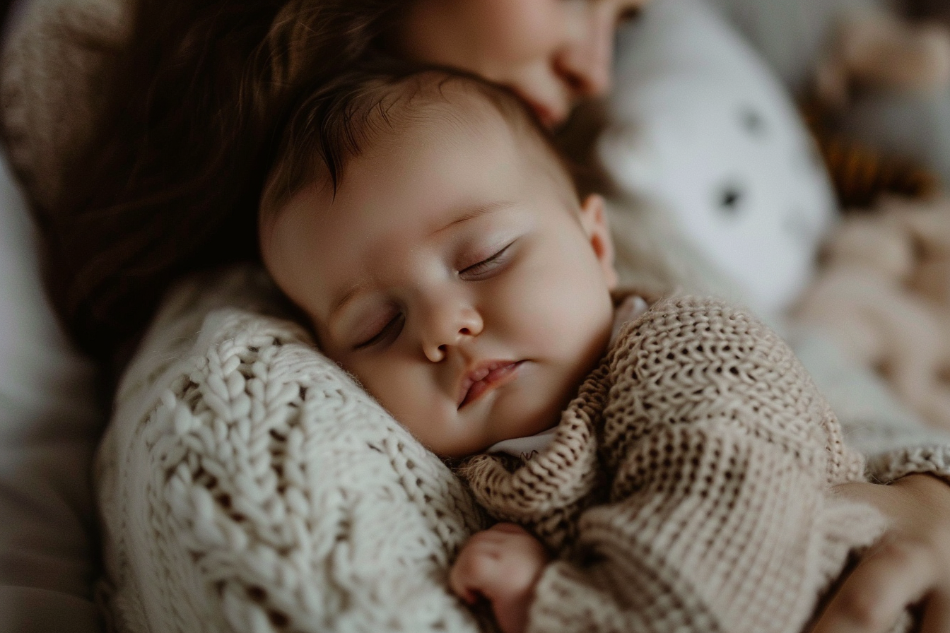 Image gratuite Visage serein du nouveau-né et sa mère 2