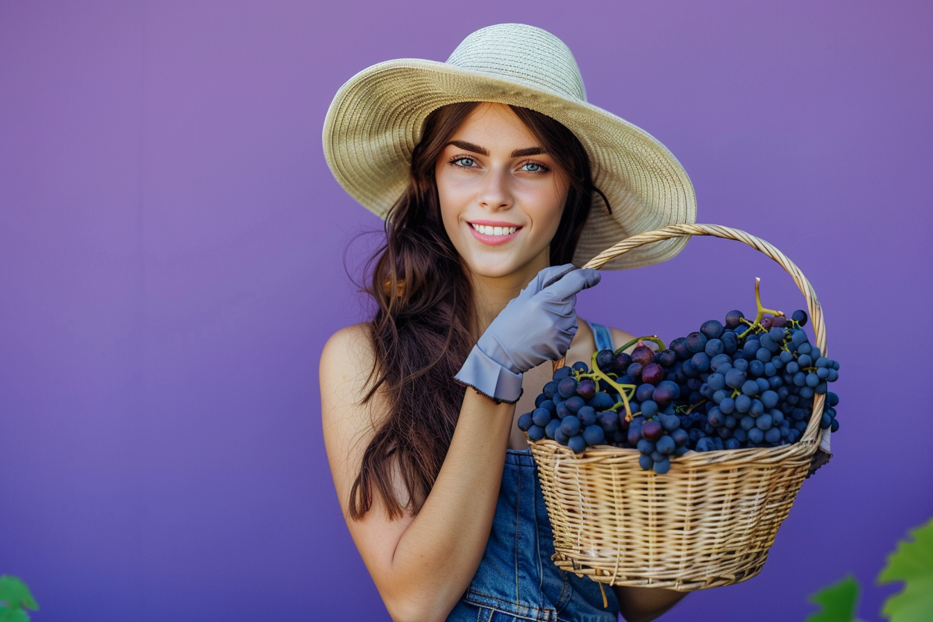 Image gratuite Viticulteur, fond violet 2