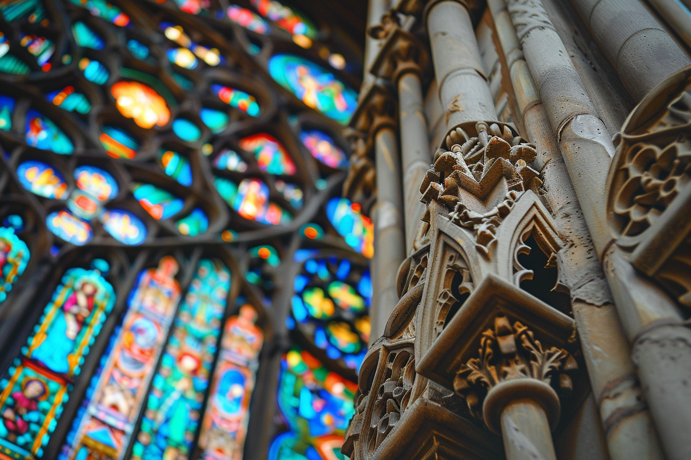 Image gratuite Vue focalisée détails vitrail 2