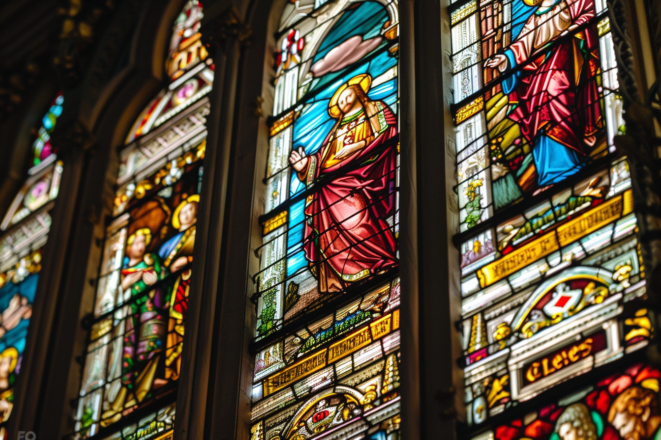 Image gratuite Vue focalisée détails vitrail 3