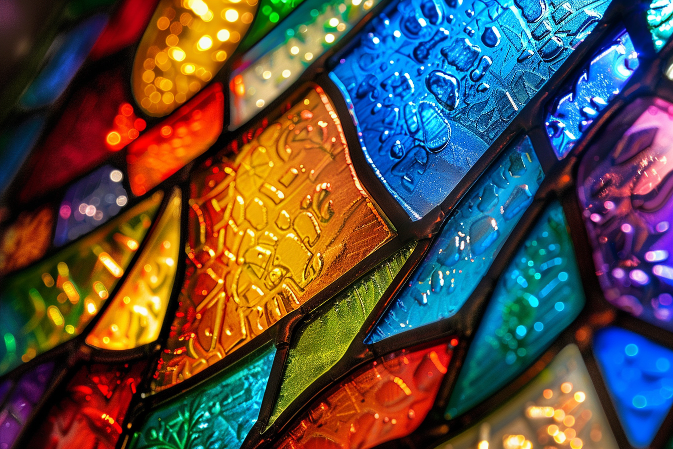 Image gratuite Vue macro détails complexes, teintes vitrail 1
