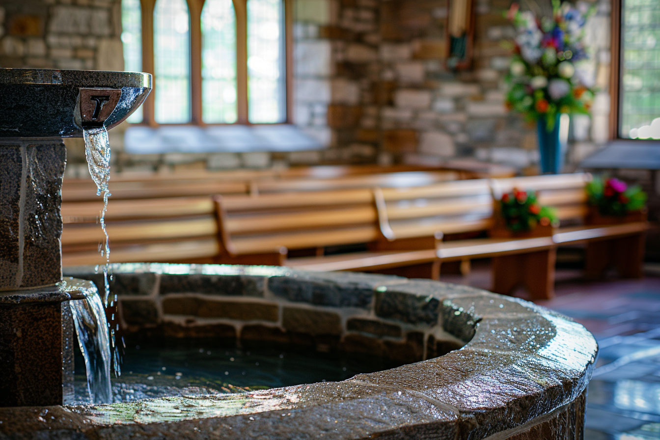 Image gratuite Vue paisible fontaine eau bénite, chapelle 5