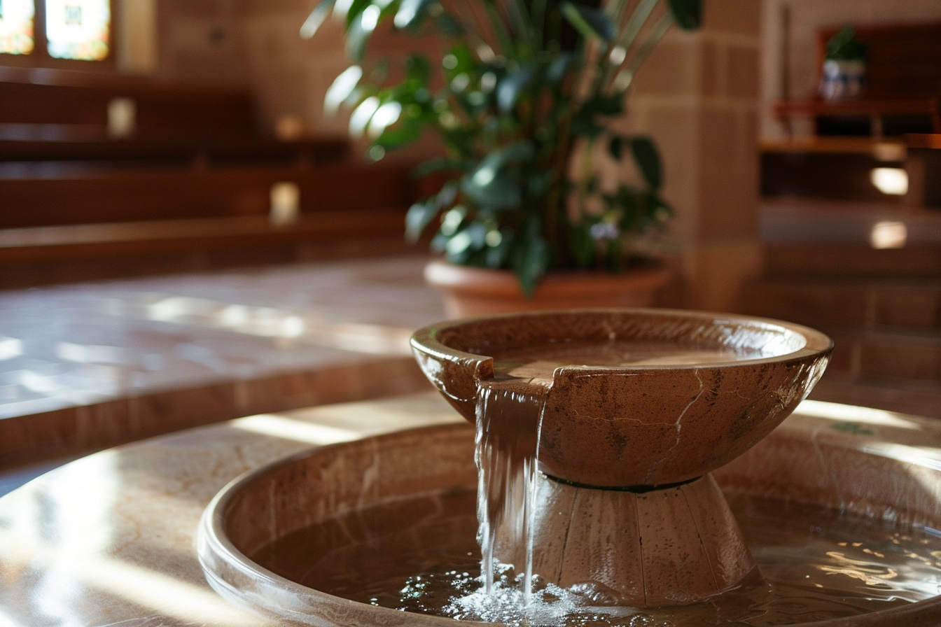 Image gratuite Vue paisible fontaine eau bénite, chapelle 6