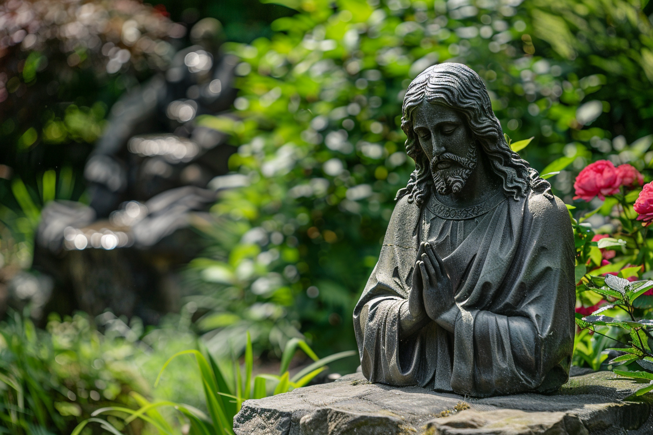 Image gratuite Vue paisible sculpture Jésus, jardin 3
