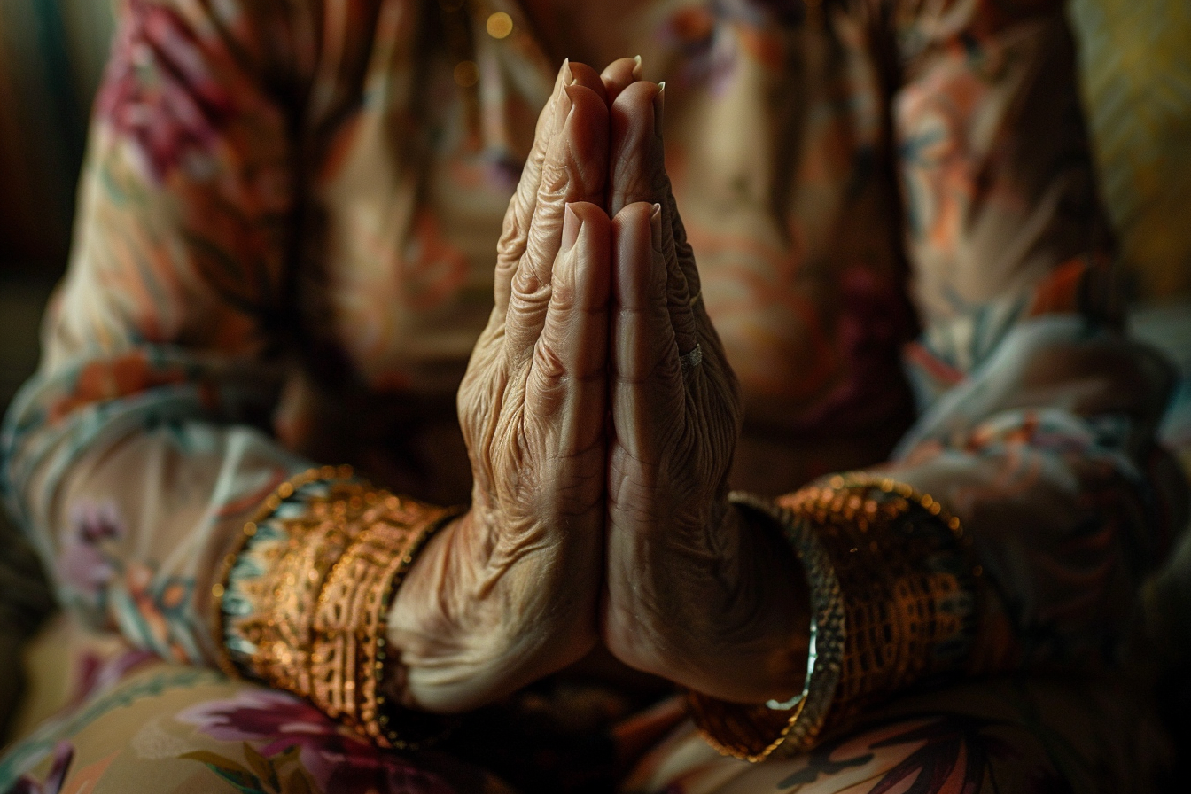 Image gratuite Vue rapprochée mains femme prière, lumière douce 1