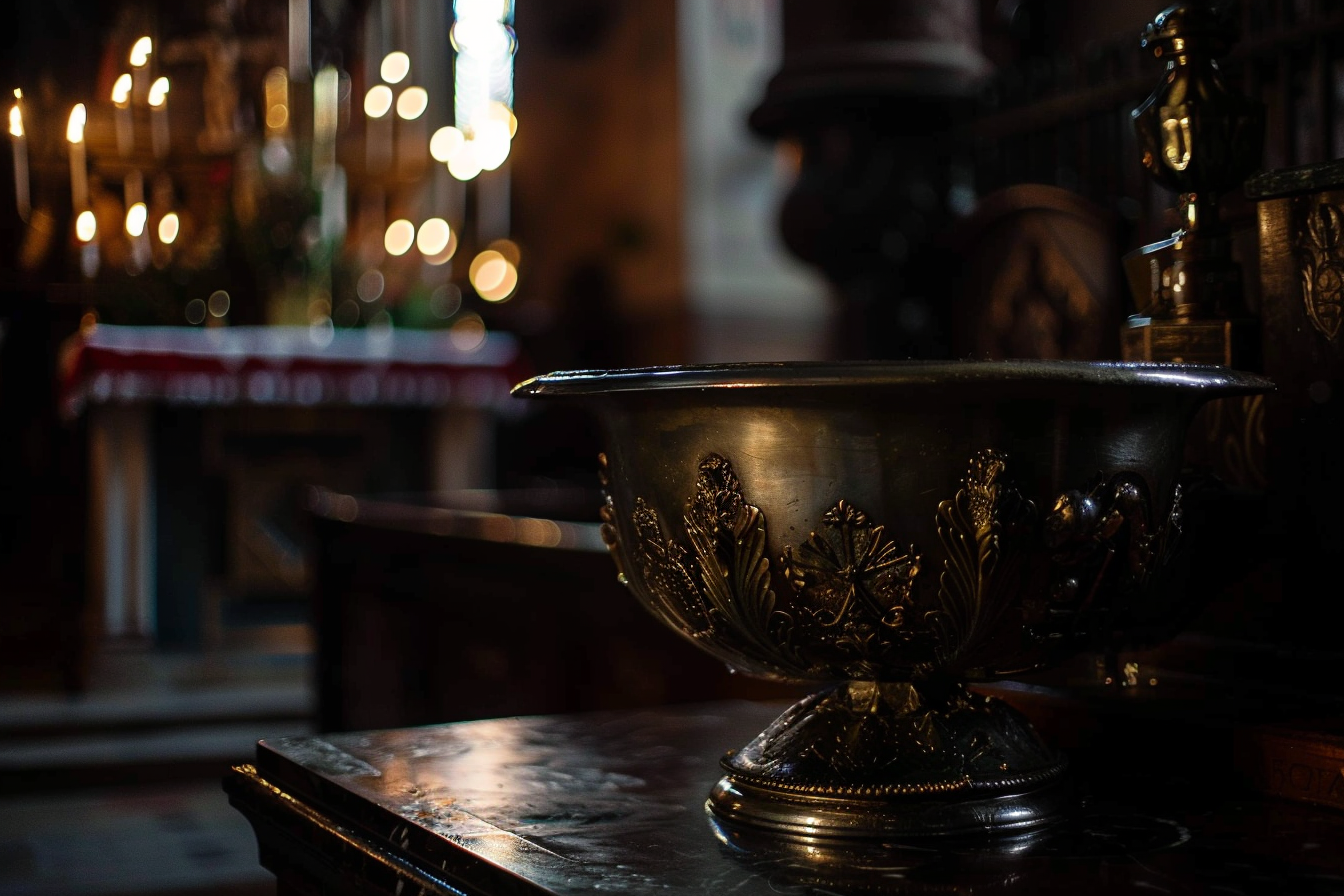 Image gratuite Vue solennelle bassin eau bénite, église 4