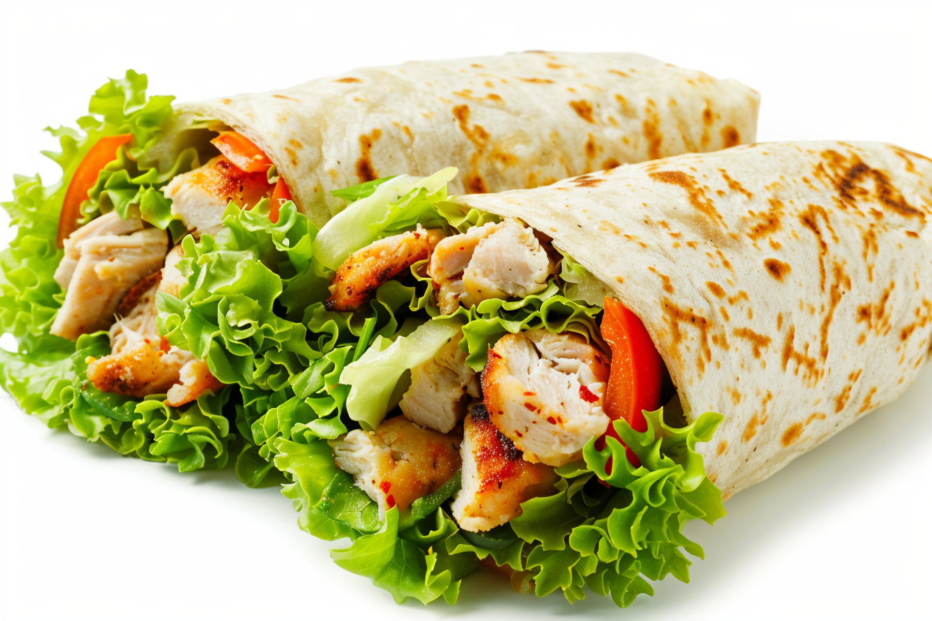 Image gratuite Wraps gourmets sur fond blanc 1