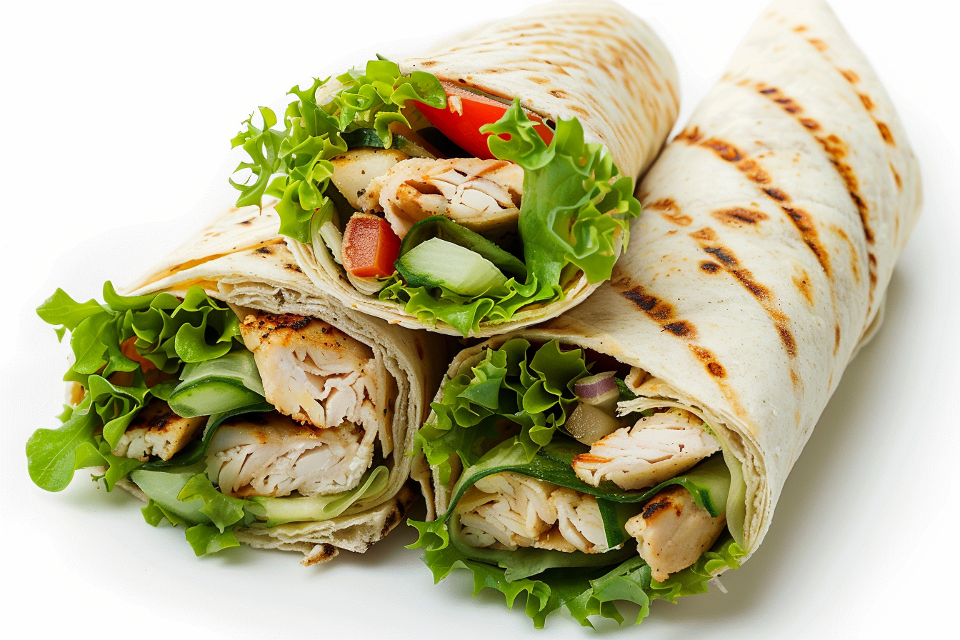 Image gratuite Wraps gourmets sur fond blanc 2