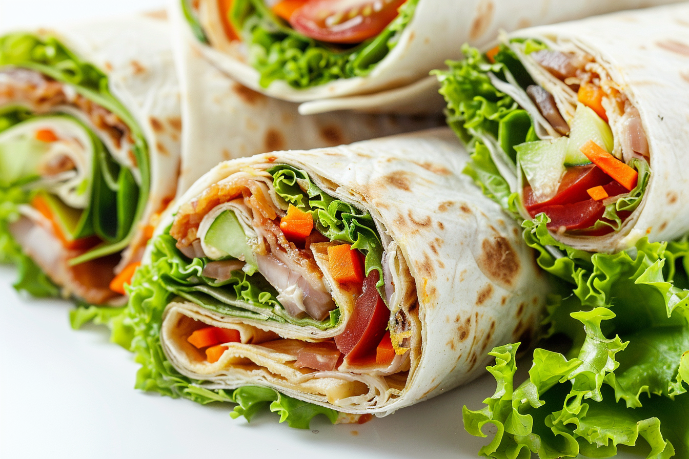Image gratuite Wraps gourmets sur fond blanc 3