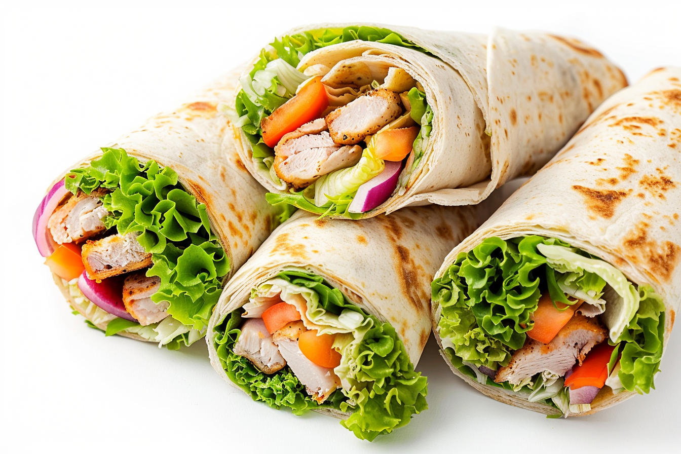 Image gratuite Wraps gourmets sur fond blanc 4