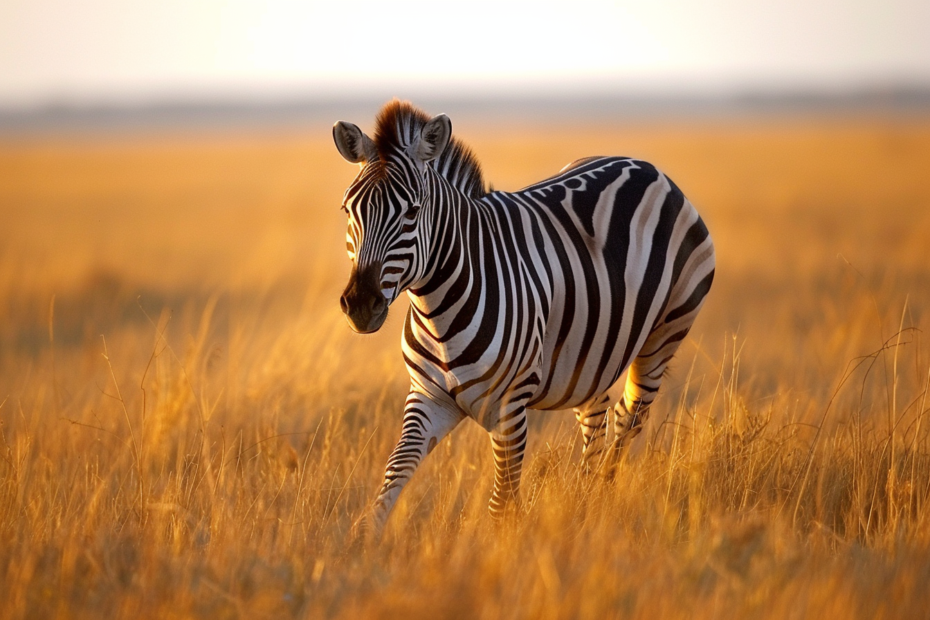 Image gratuite Zèbre frappant guidant troupeau dans savane 1