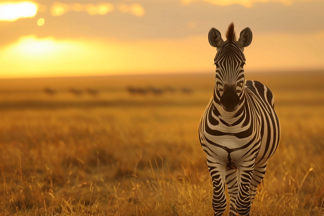 Image gratuite Zèbre frappant guidant troupeau dans savane 2