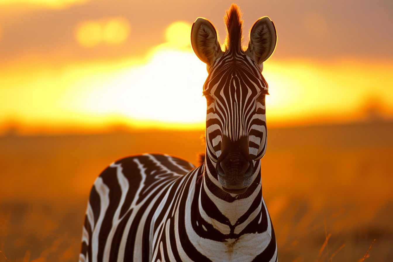 Image gratuite Zèbre se dressant contre fond de savane africaine 1
